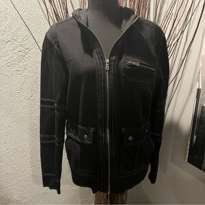 🐠INC INTERNATIONAL CONCEPTS MEN’S BLACK LIGHT WEIGHT HOODED JACKET SIZE MEDIUM🐠